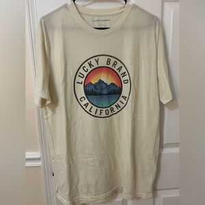 Men’s lucky brand, graphic tee off-white size large